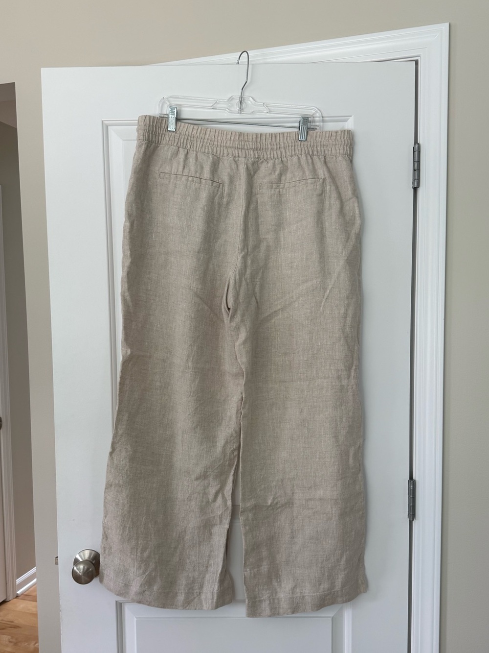 Athleta Retreat High Rise Wide Leg Linen Pants Natural Beige Women's XL - Picture 6 of 10
